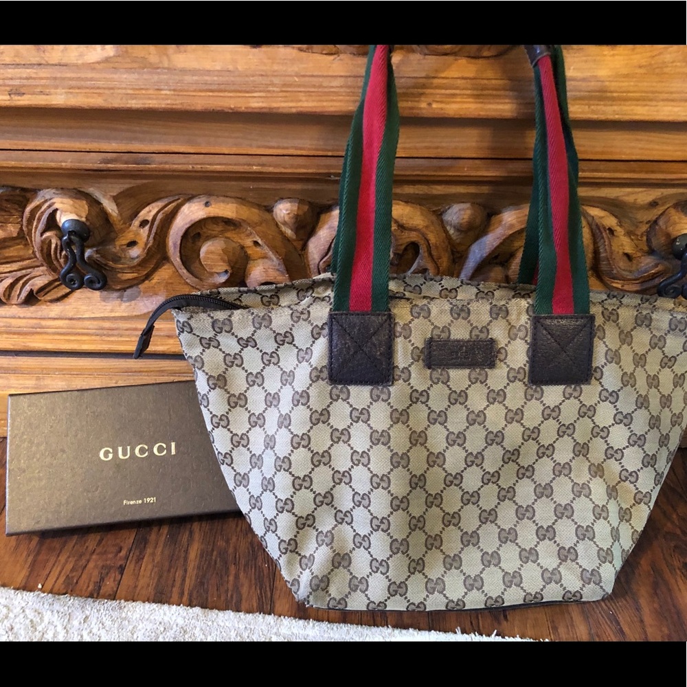 Authentic GUCCI monogram shopper tote bag